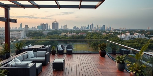 Como o design do ambiente reforça o conceito da festa da empresa