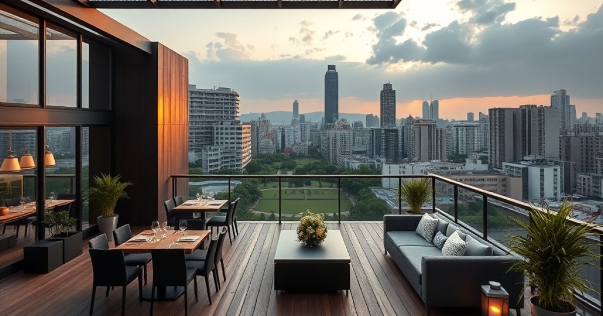 Espaço para eventos corporativos voltados à comemoração de metas