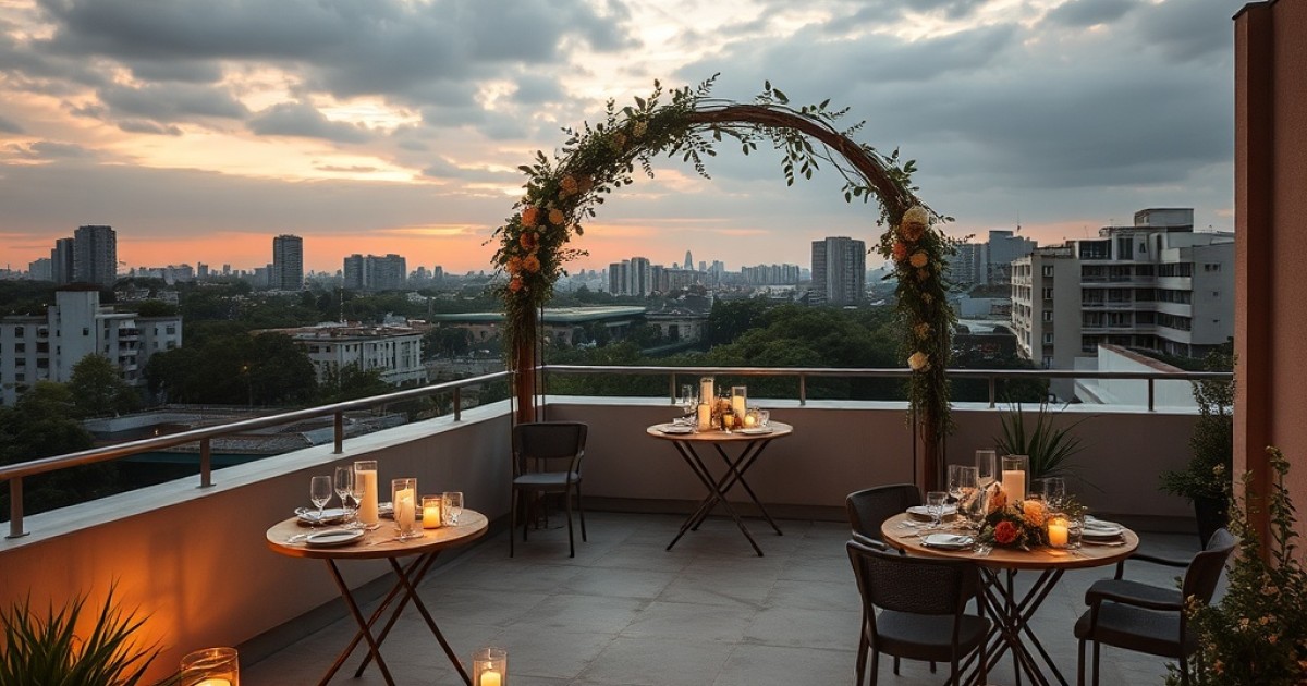 Espaço rooftop para casamento intimista no Jardim das Perdizes
