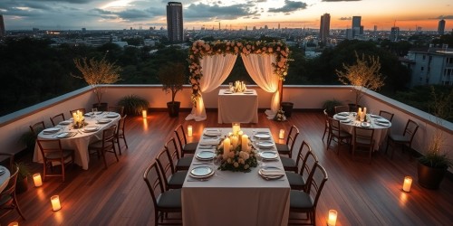 Espaço para casamento com cerimônia e recepção no mesmo local