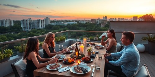 Jantar de aniversário com carnes na brasa e vinhos especiais