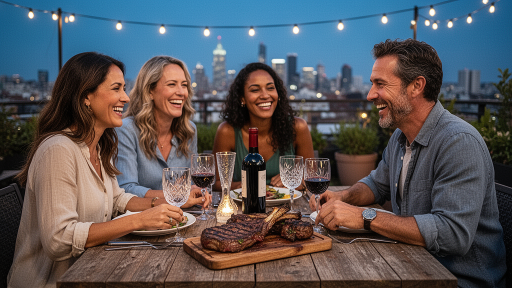 Como funciona, na prática, organizar um aniversário com parrilla e vinho em um bom rooftop