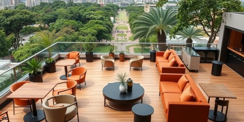 Salão de festa para casamento com vista panorâmica